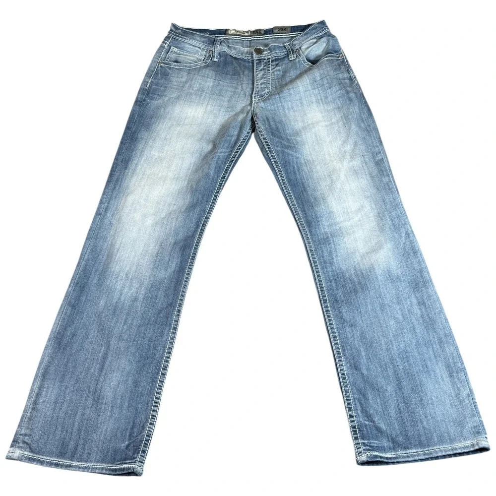 Buckle BKE Tyson Jeans Mens 33 Blue Denim Stretch Straight Leg Everyday‎ Wear